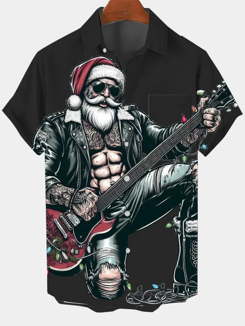 Men's Christmas Funny Graphic Short Sleeve Hawaiian Shirt